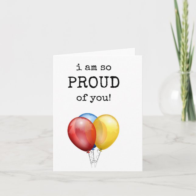 Je suis si fier de toi, carte de ballons mignons (Devant)