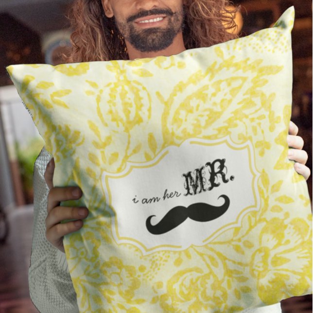Je suis Son Mr Lemon Zest Coussin de Moustache (Créateur téléchargé)