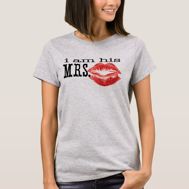 Je suis son T-shirt Mme Red Lips Brides (Devant)