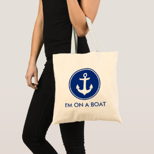Je suis sur un sac fourre-tout bleu nautique à