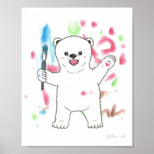 "Je suis un artiste !" affiche de pépinière d'ours