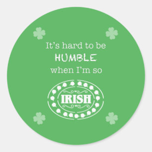 Je suis un autocollant rond irlandais