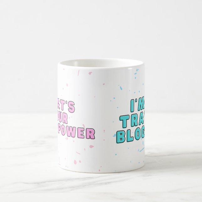 "Je suis un blogueur de voyage" Mug (Centre)