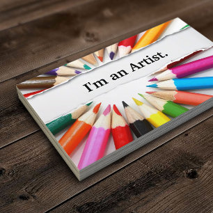 Je suis un carte de visite de crayons de couleur