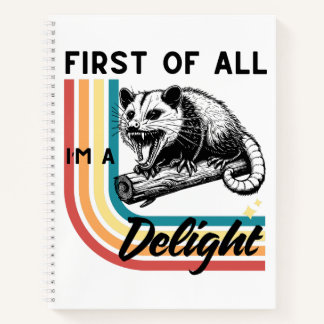 Je suis un délice - Carnet Spiral Possum en colère