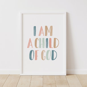 Je suis un enfant de Dieu Décoration de chambre po