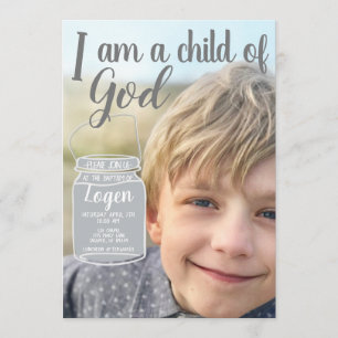 Je suis un enfant de dieu Invitation Baptême Perso