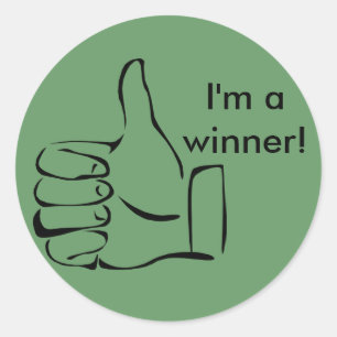 Je suis un gagnant ! Pouce vers le haut Stickers