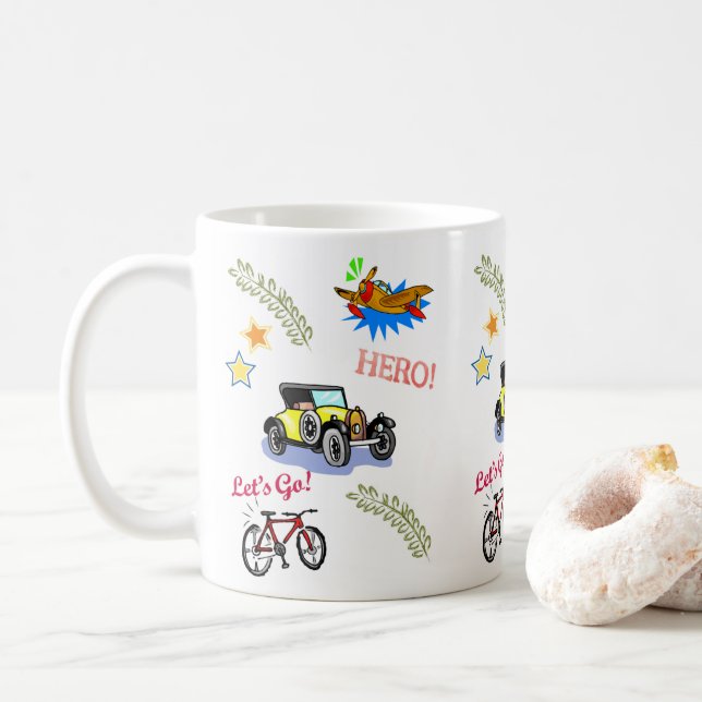 Je suis un héros, une Mug blanche (Avec donut)