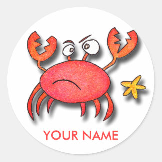 Je suis un petit autocollant de crabe
