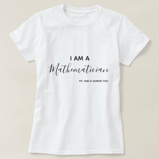 Je suis un T-shirt mathématicien (Design devant)