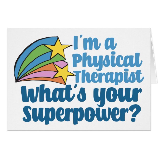 Je suis un thérapeute physique Superhero PT Card (Devant horizontal)