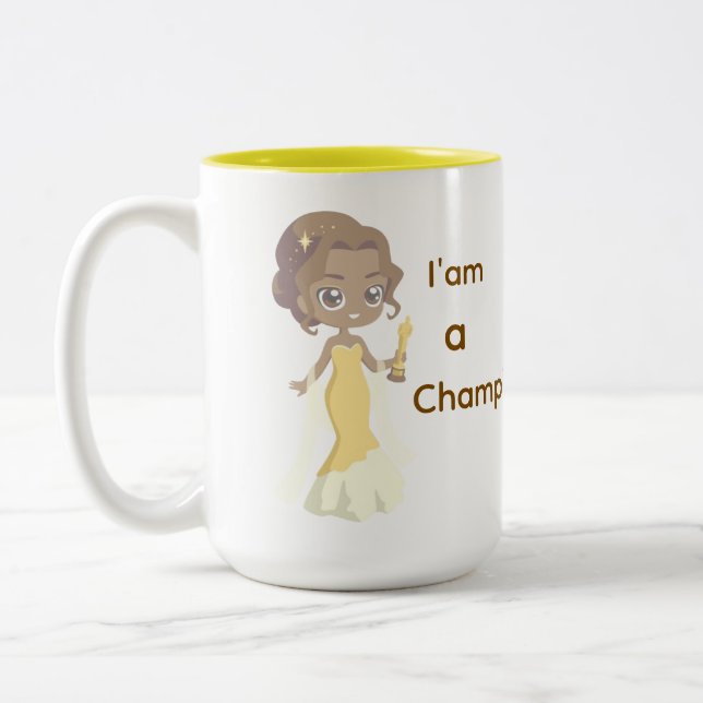Je suis une championne de la Mug de café en robe j (Gauche)