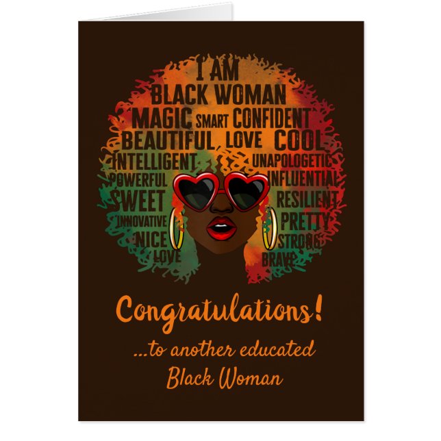 Je Suis Une Femme Noire Carte De Diplôme Brown (Devant)