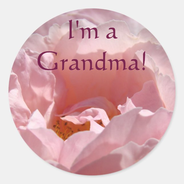 Je suis une grand-mère ! autocollants Fleur rose (Devant)