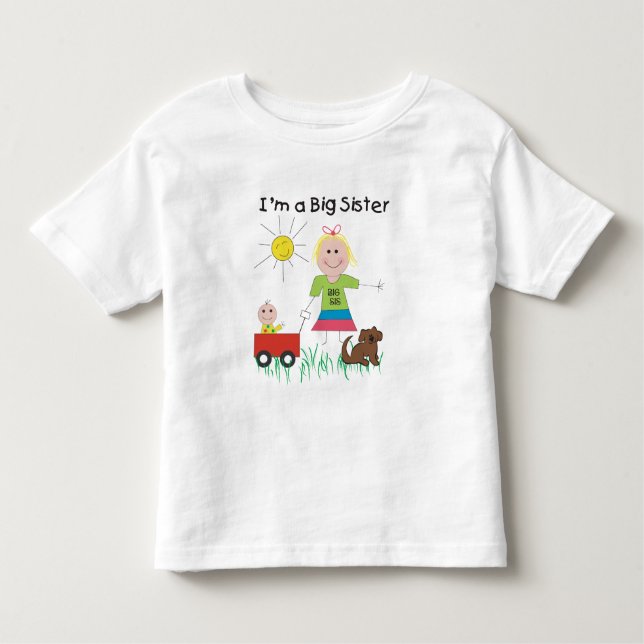 Je suis une T-shirt Big Sister (Blond) (Devant)