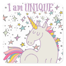 Je suis UNIQUE - Unicorn & Stars Stickers