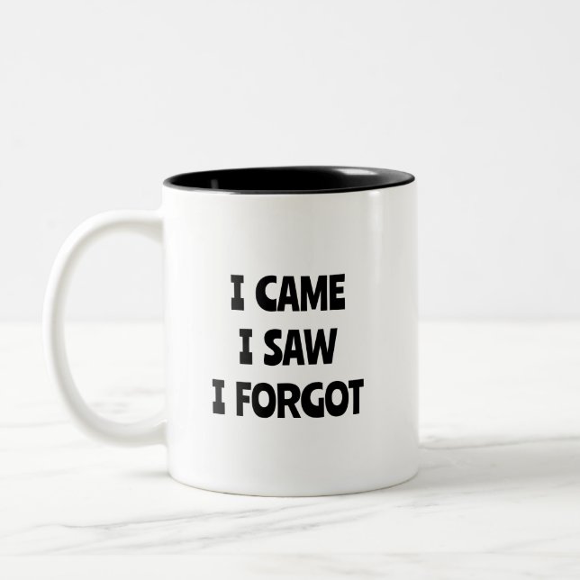 JE SUIS VENU, J'AI VU, J'AI OUBLIÉ Mug (Gauche)