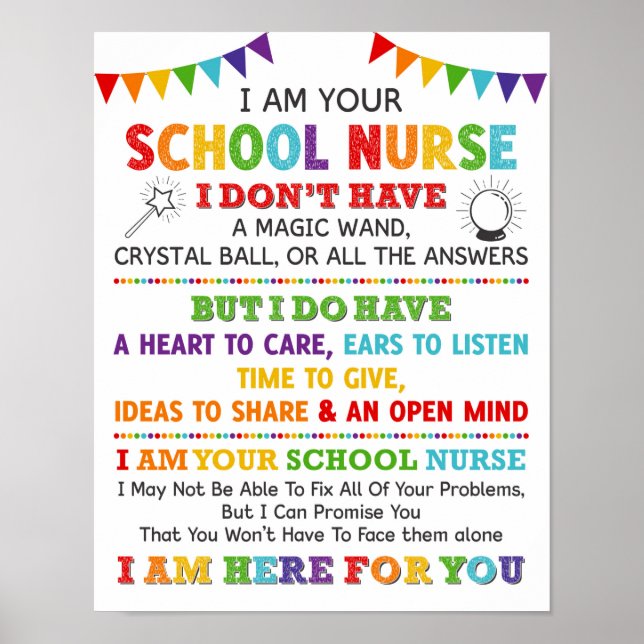 Je Suis Votre Infirmière À L'École Poster (Devant)