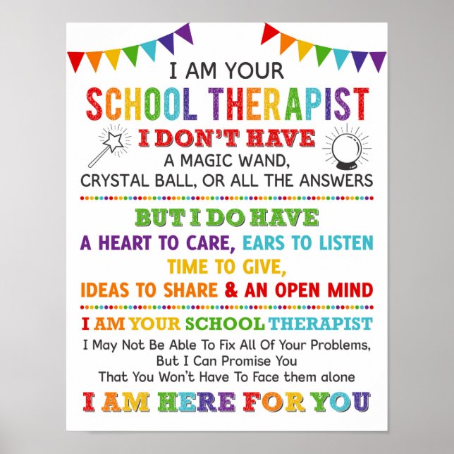 Je Suis Votre Thérapeutique À L'École Poster (Devant)