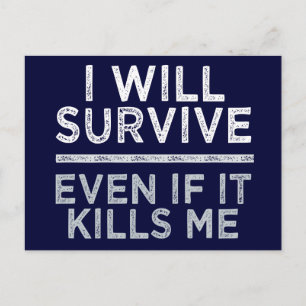 JE SURVIVRAI carte postale personnalisée