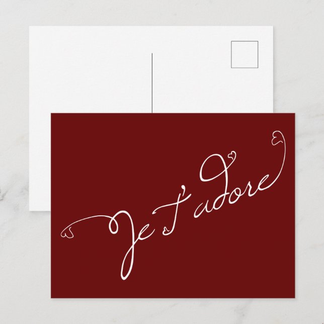 Je T' adore Postcard Postkarte (Vorne/Hinten)