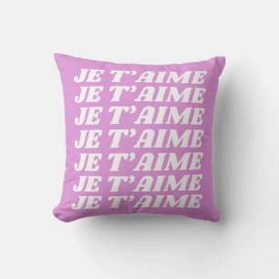 Je T-aime  Französisch I Liebe Sie  Niedliches Vio Kissen