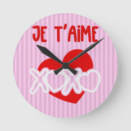 Je t’aime. runde wanduhr