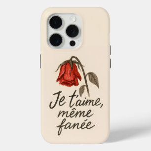 Je T’aime verwelkte Rose Case-Mate iPhone Hülle