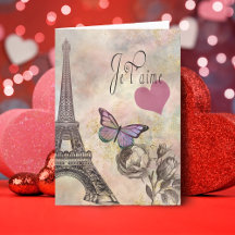 Je T' Aime Vintage Valentine Folgekarte Holiday Ca