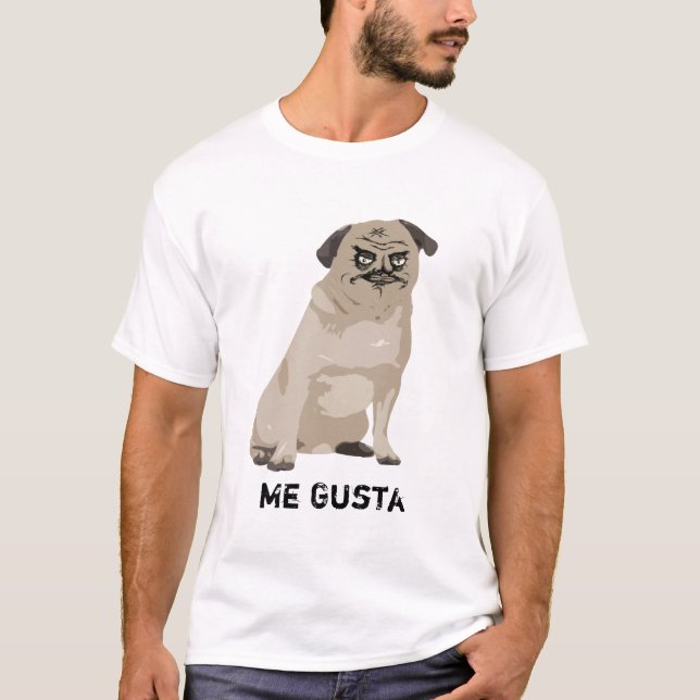 Je T-shirt de chien de carlin de rage de Gusta (Devant)