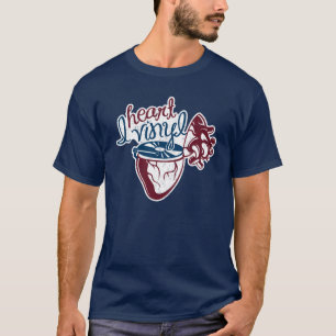 "Je T-shirt foncé de vinyle de coeur"