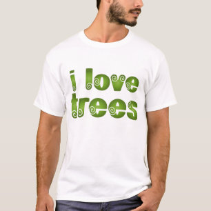 Je T-shirts de cadeau d'arbres d'amour