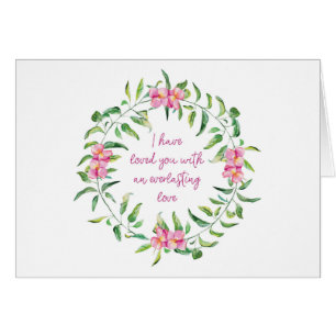 Je t'ai aimé Pink flowers Parakaleo carte de note