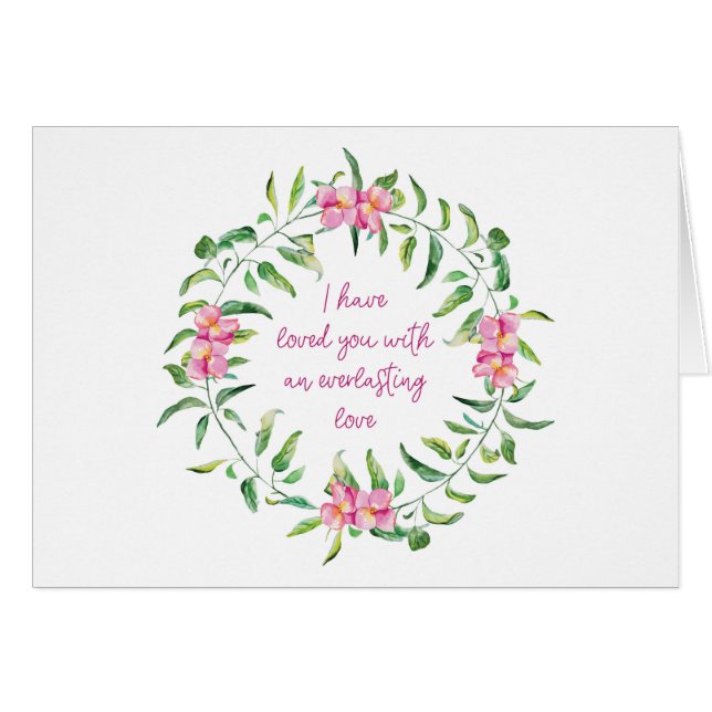 Je t'ai aimé Pink flowers Parakaleo carte de note (Devant Horizontal)