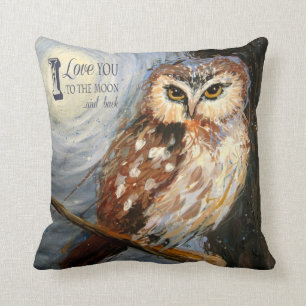 Je t'aime à la lune et au coussin arrière de hib