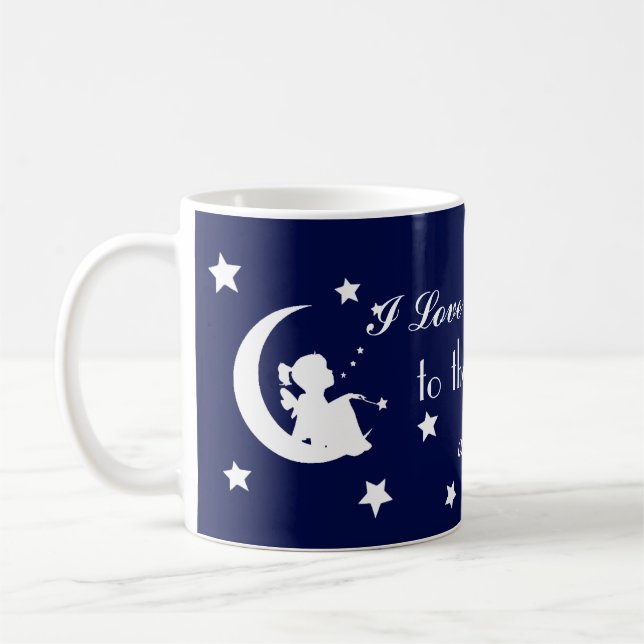 Je t'aime à la lune et au dos - belle tasse ! (Gauche)