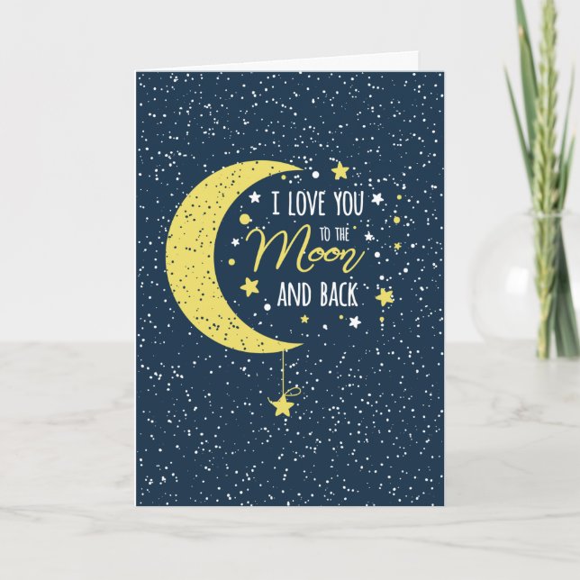 Je t'aime à la Lune et la Carte de vacances de ret (Devant)