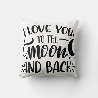 Je t'aime à la lune et le coussin arrière