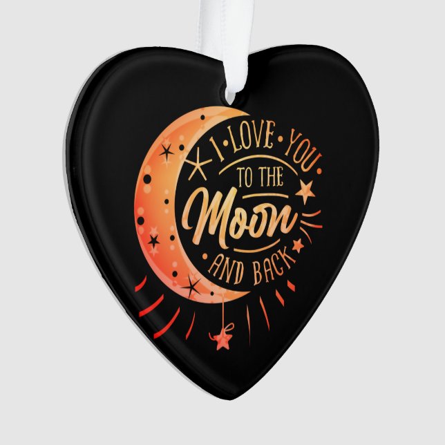 Je T'Aime À La Lune Retour Noir Moderne Cadeau (devant)