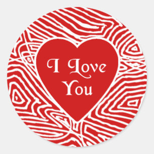 Je t'aime autocollants de coeur