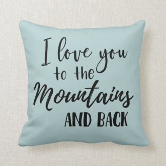 Je t'aime aux montagnes et au coussin de dos