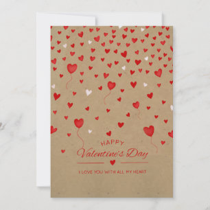 Je t'aime avec tout mon coeur Carte Saint Valentin
