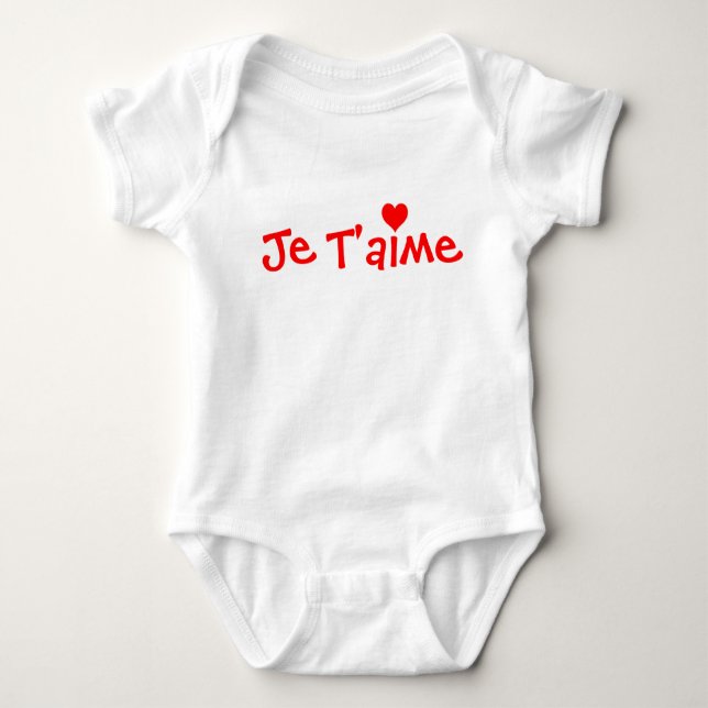 Je T'aime baby Shirt - Maßgeschneidert (Vorderseite)