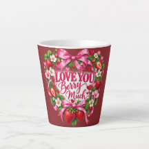 Je t'aime beaucoup Mug à la fraise | Rose