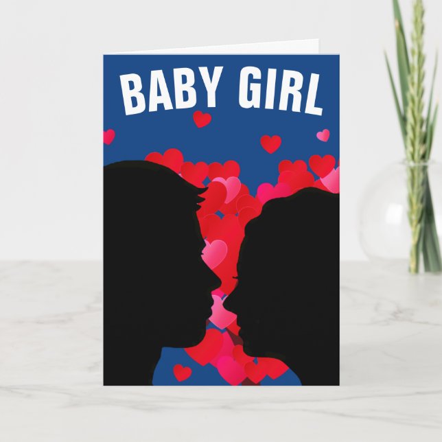 JE T'AIME BÉBÉ FILLE DE RÉJOUISSEMENT CARTE POUR E (Devant)