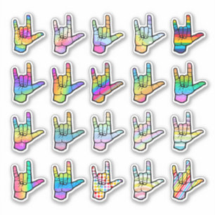 Je t'aime bruyamment – Autocollant ASL pour tous l