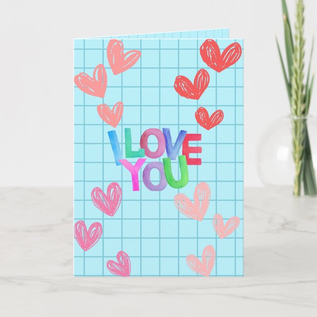 JE T'AIME CARTE | Cartes pliées | Jour de la Saint (Devant)