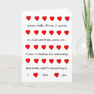Je t'aime carte de Valentine (style de Hugh Grant,