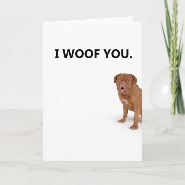 Je t'aime carte de voeux de chien (Devant)